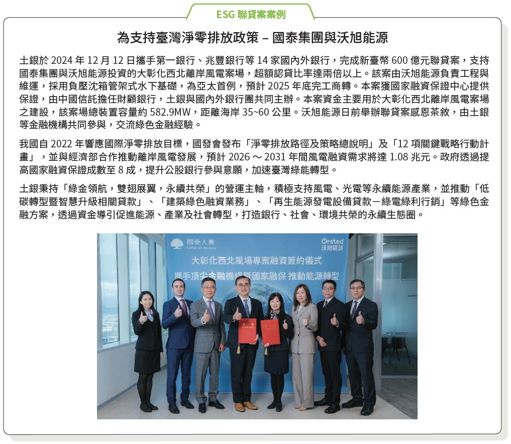 03-01-ESG 聯貸案辦理情形
